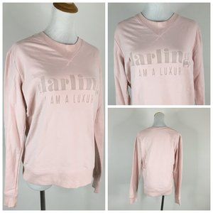 COTTON ON Pale Pink 'Darling I Am A Luxury' Embossed Print Sweatshirt Shirt